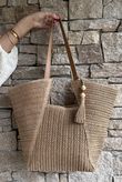 Varda Raffia Tote Bag Dark